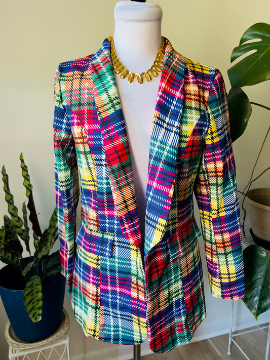 Vibrant plaid blazer