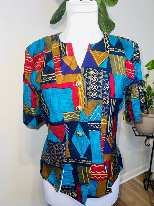 Vintage multi colored blouse