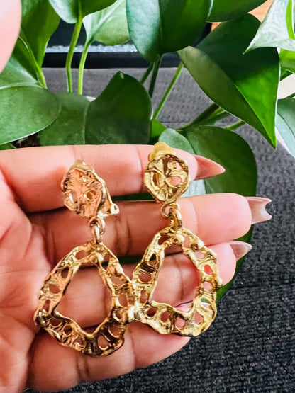 Gold clip on earrings