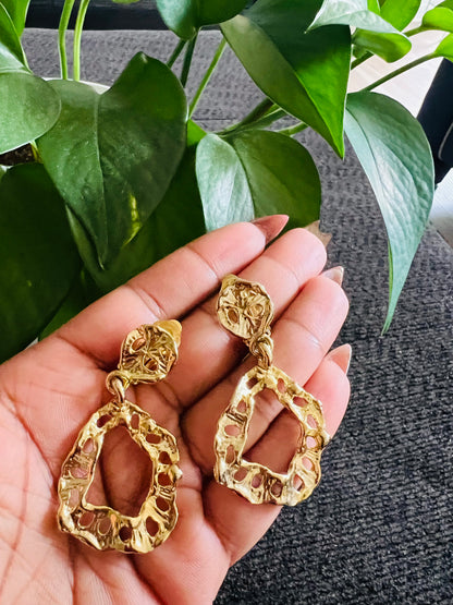 Gold clip on earrings